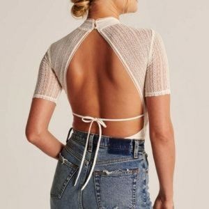 A&F High Neck Lace Body Suit